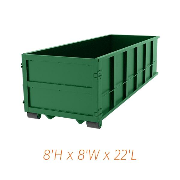 our forty-yard dumpsters have a weight limit of 8-10 tons, depending on the service provider